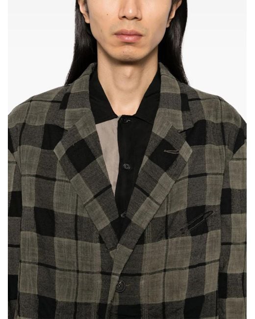 Ziggy Chen Black Check Pattern Blazer for men