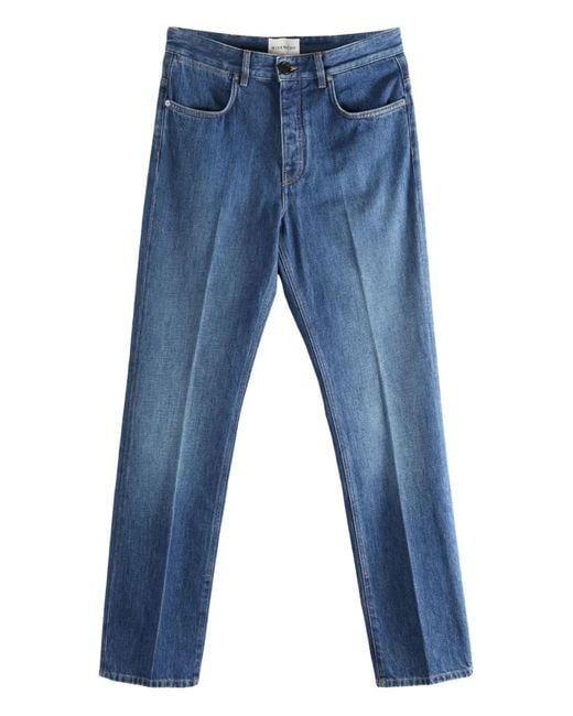 Givenchy Blue Rear Logo Patch Cotton Trousers for men