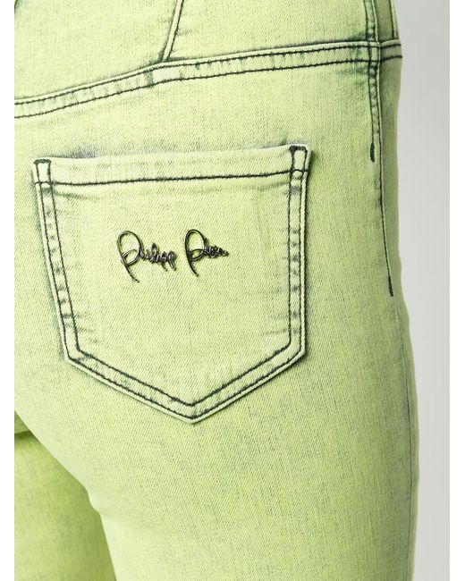 Philipp Plein Yellow Super High Waist Jeggings