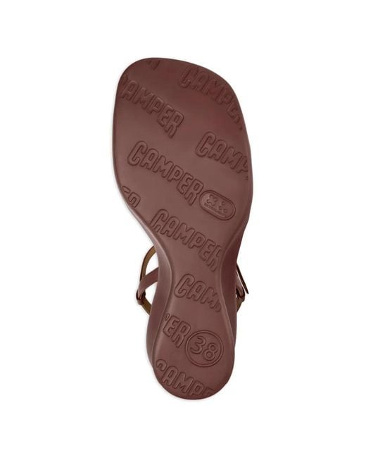 Camper Brown Louise Crossover-Strap Sandals