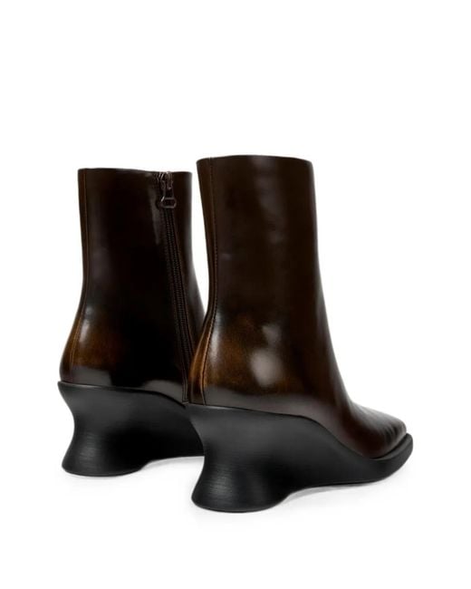 Camper Black Louise Leather Ankle Boots