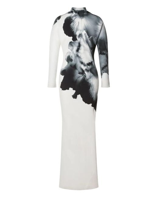 Alberta Ferretti White Kleid mit Print