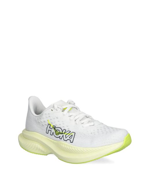 Hoka One One White Mach Logo-Print Sneakers