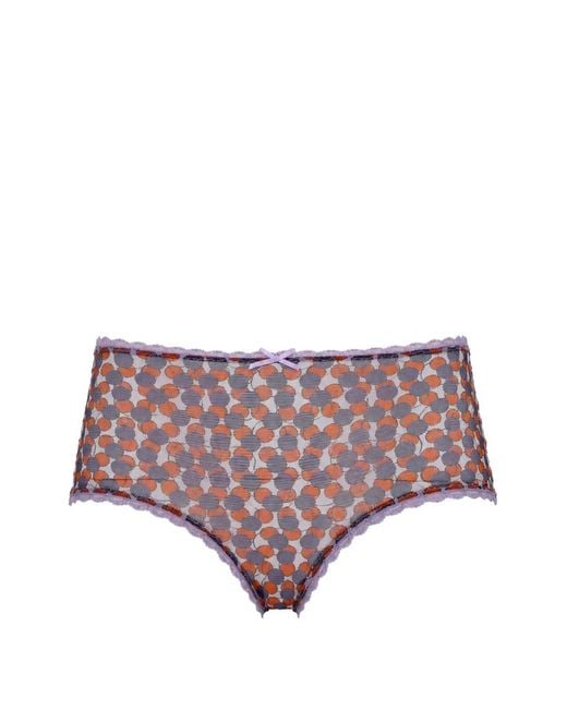 Laura Urbinati Purple Culotte À Imprimé Géométrique