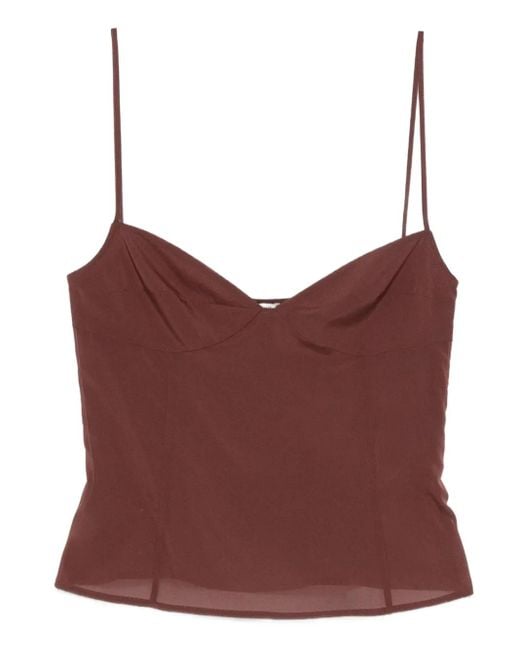 St. Agni Red Strapless Top