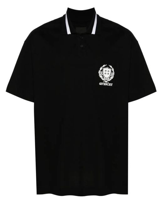 Givenchy Poloshirt Met Geborduurd Logo in het Black voor heren