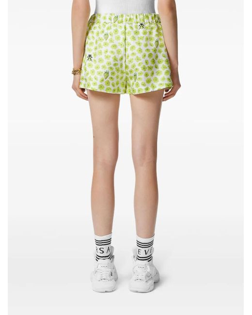 Versace Green Silk Shorts
