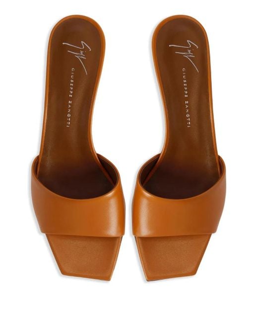 Giuseppe Zanotti ブロックヒール ミュール Brown
