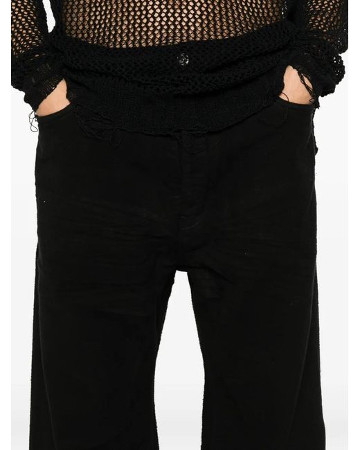 Rick Owens Black Cotton Trousers for men