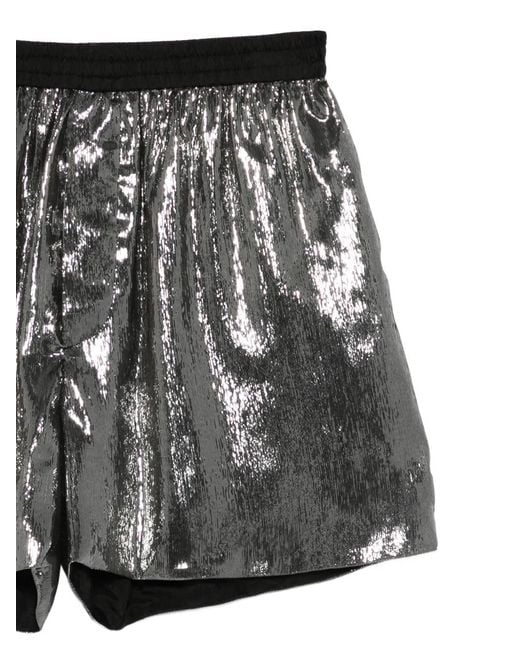 SAPIO Black Lamé-Effect Shorts