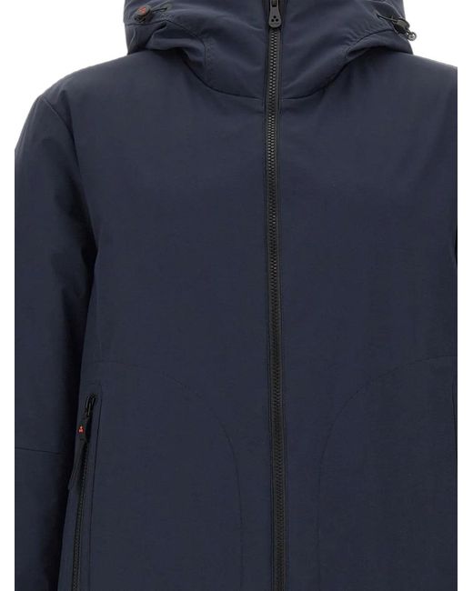 Peuterey Blue Logo-Patch Parka for men