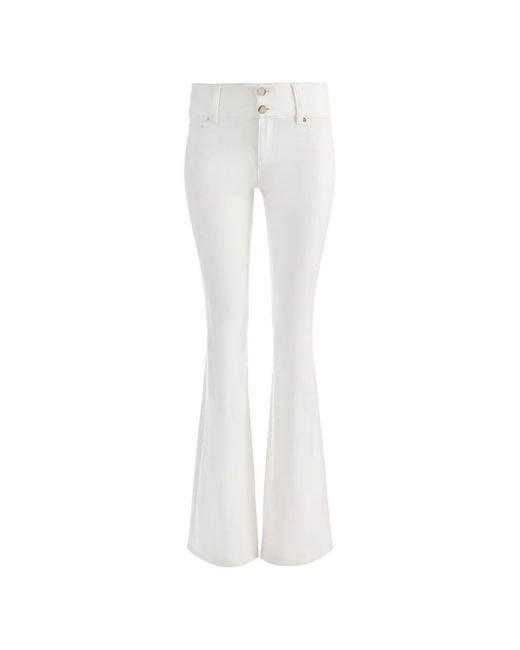 Alice + Olivia White Kai Flared Jeans