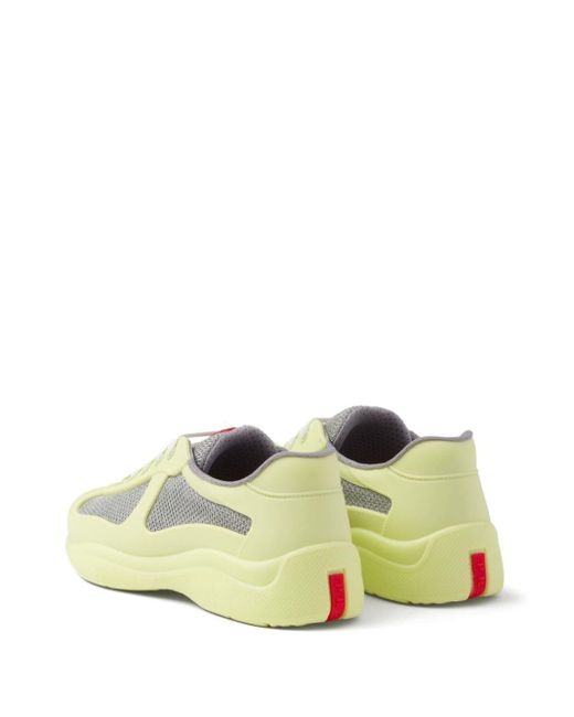Prada Yellow America's Cup Soft Rubber And Bike Fabric Sneakers