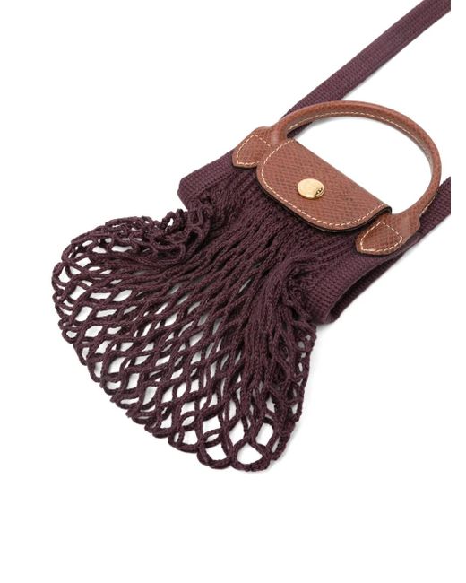 Longchamp Purple Mini Le Pliage Filet Cross Body Bag