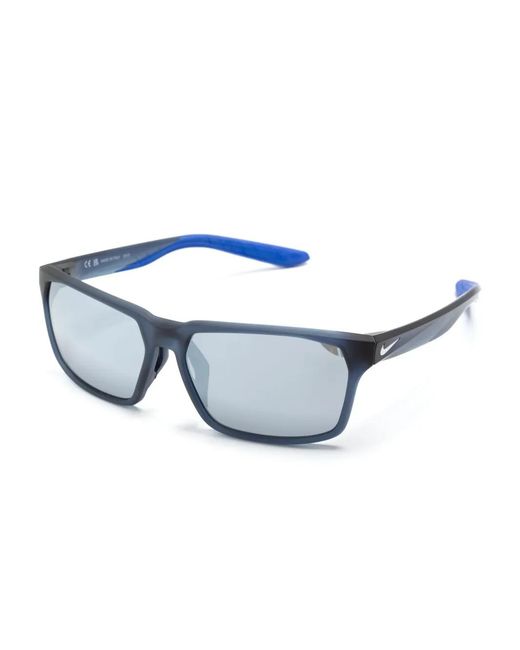 Nike Blue Maverick Rge Rectangle-Frame Sunglasses