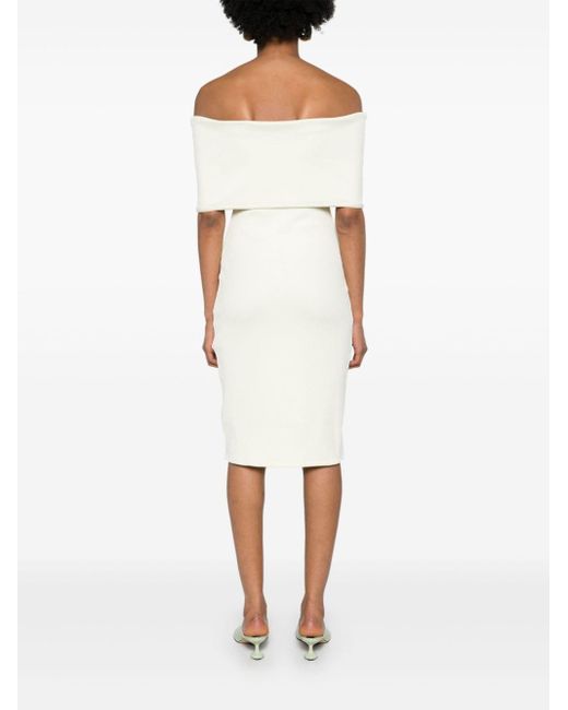 Bottega Veneta Off-shoulder Midi-jurk in het White