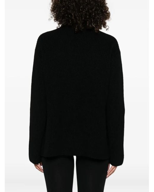 P.A.R.O.S.H. Black Lady Blum Roll-Neck Wool Sweater