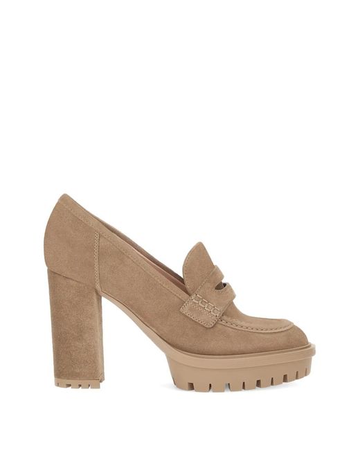 Gianvito Rossi Brown Barry Platform Pumps