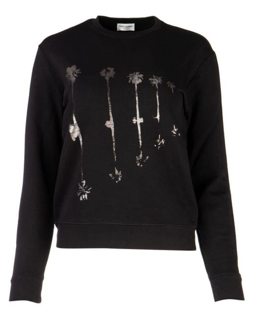 Saint Laurent プリント スウェットシャツ Black