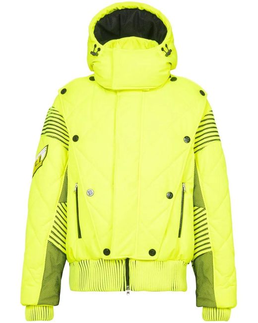 Balmain Yellow Hooded Padded Jacket for men