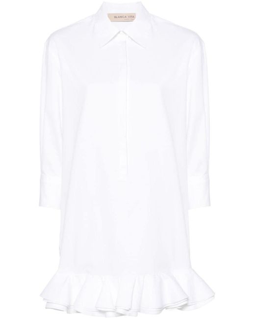 Blanca Vita Acaly Ruffle-detail Dress White