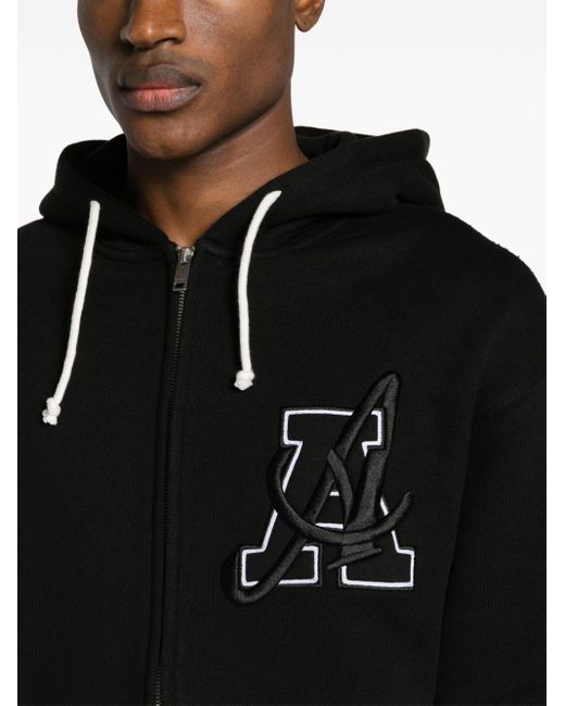 Axel Arigato Black Hart Zip-up Cotton Hoodie for men