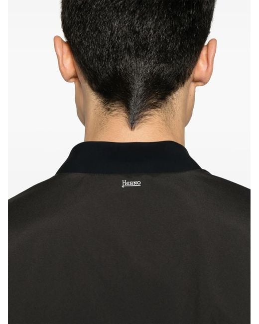 Herno Black Lightweight Bomber Jacket for men