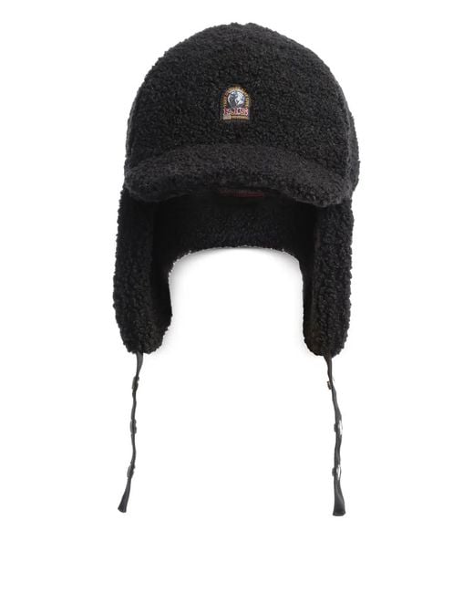 Parajumpers Black Jockey Fleece Ear-Flap Sherpa Hat
