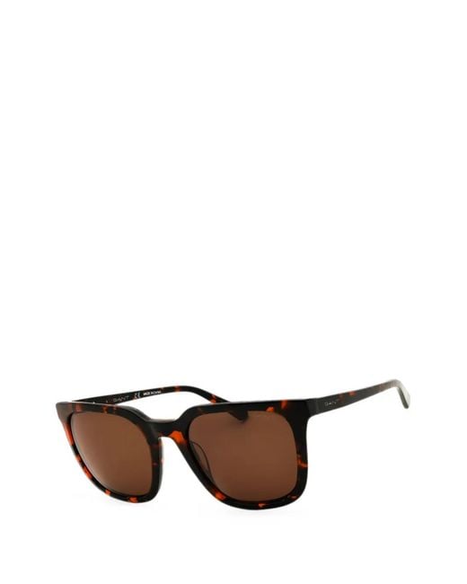 Gant Brown Tortoiseshell-Effect Rectangle-Frame Sunglasses for men