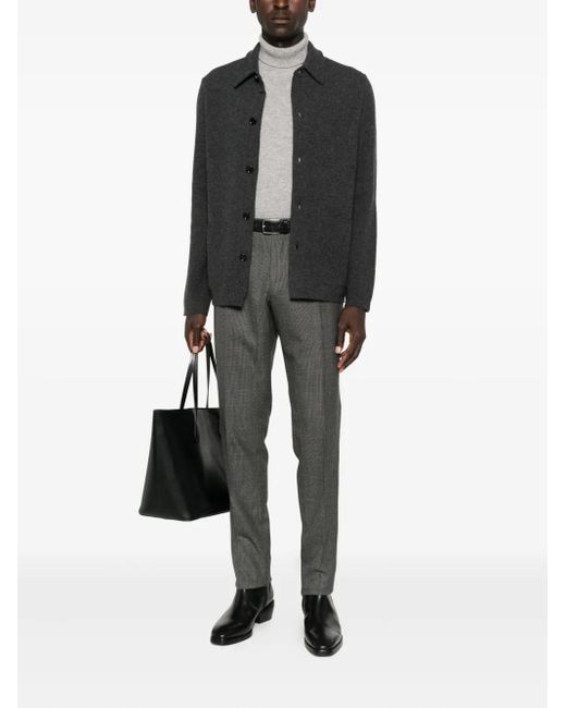 Lardini Black Buttoned Patch-Pocket Cardigan for men