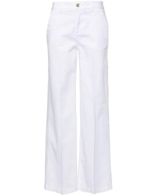 Liu Jo White Straight-leg cotton trousers