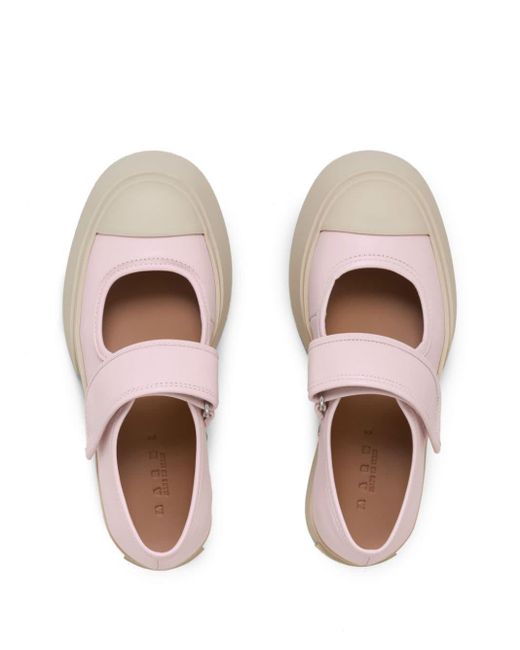 Marni Pink Pablo Leather Mary Janes