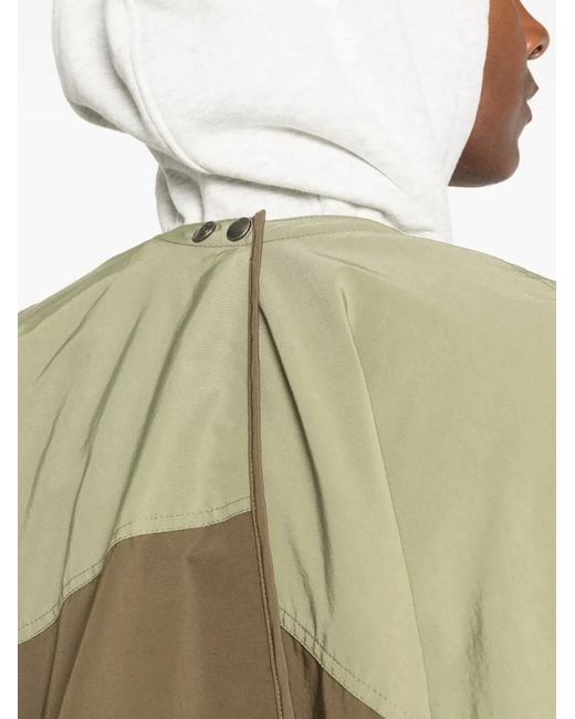 Martine Rose Green Colour-Block Panelled Coat
