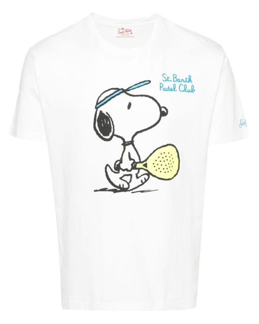 Camiseta Snoopy Padel de x PeanutsTM Mc2 Saint Barth de hombre de color White