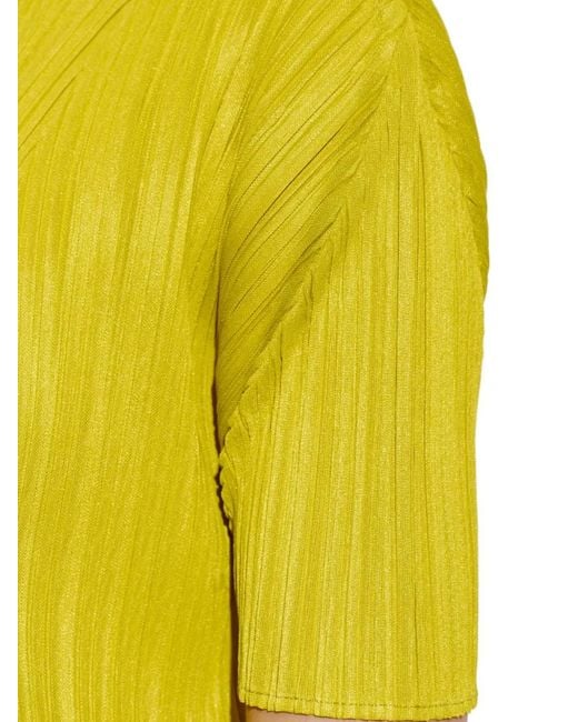 Pleats Please Issey Miyake Yellow Pleated Dress