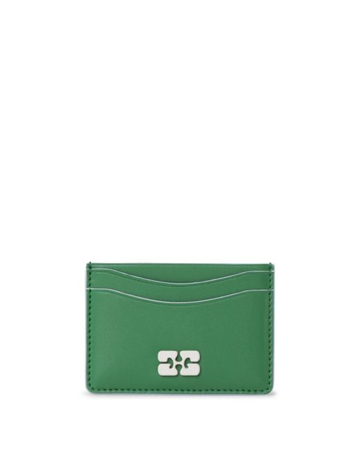 Ganni Green Bou Leather Cardholder