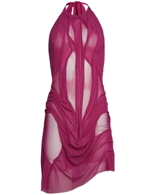 DI PETSA Wetlook Mini-Jurk in het Purple