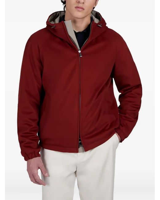 Paul & Shark Red Hooded Reversible Jacket for men