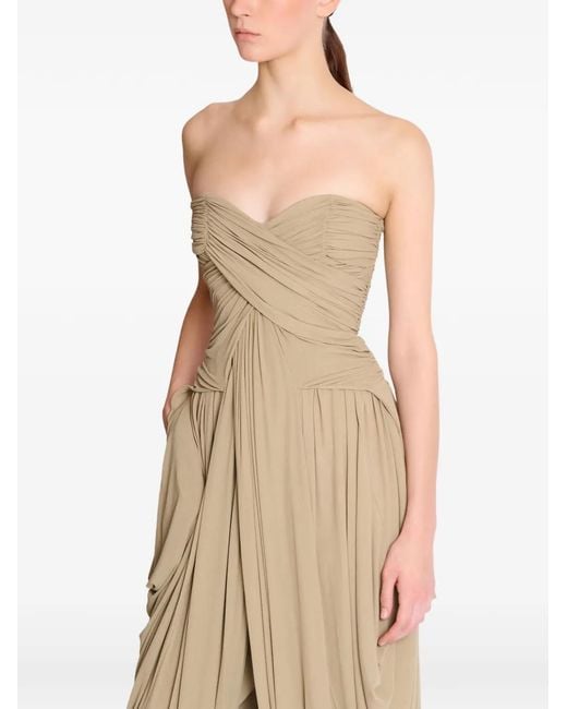 Balmain Strapless Jumpsuit in het Natural