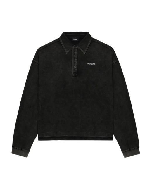 we11done Poloshirt Met Knoopsluiting En Lange Mouwen in het Black voor heren