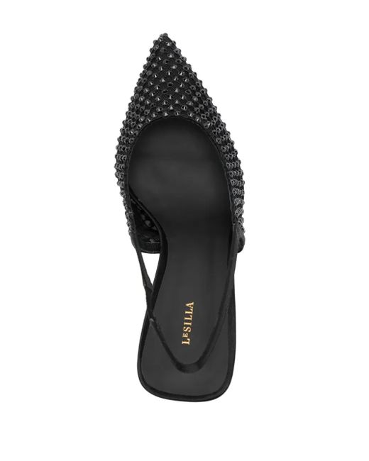 Le Silla Black Gilda 60Mm Embellished Slingback Pumps