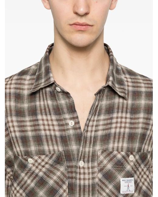 Roy Rogers Natural Patch-Pocket Checked Shirt for men