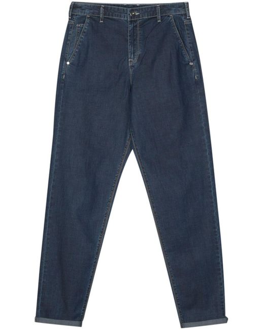 Emporio Armani J5a Regular-fit Mid Waist Jeans in het Blue