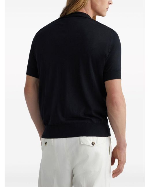 Brunello Cucinelli Black Cotton-silk Blend T-shirt for men