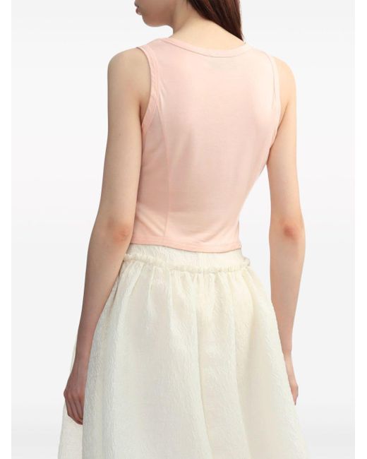 Simone Rocha Pink Bow And Ribbon-detail Cotton Vest