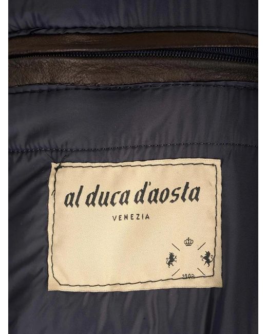 Al Duca D'aosta Brown Leather Biker Jacket for men