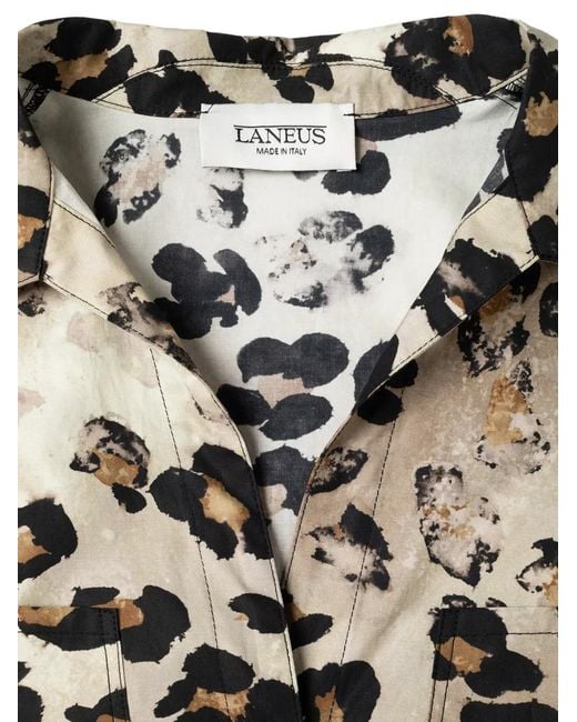 Laneus Multicolor Leopard-Print Patch-Pocket Shirt