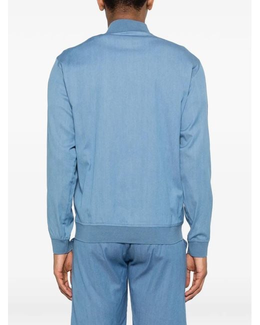 Kiton Blue Zip-Front Jacket for men