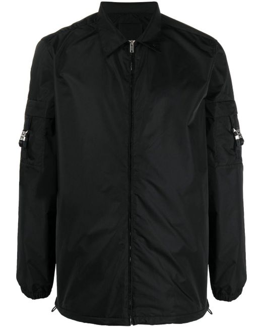 Givenchy Black 4g Buckled-pocket Overshirt for men