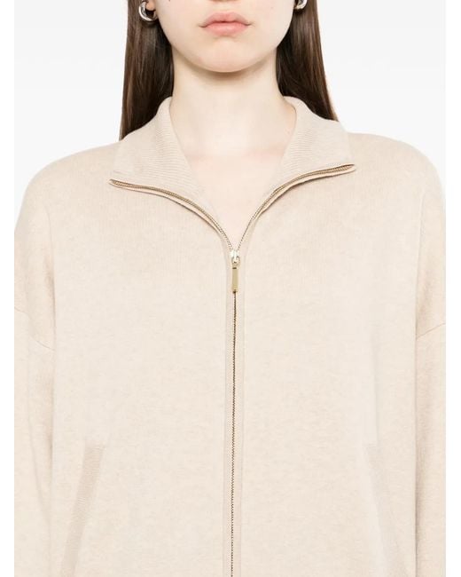 N.Peal Cashmere Natural Ribbed Hem And Cuffs Knitwear